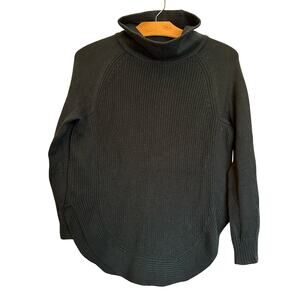 Athleta Merino Wool Emerald Green Turtleneck Sweater Pullover Cozy Cabincore XXS